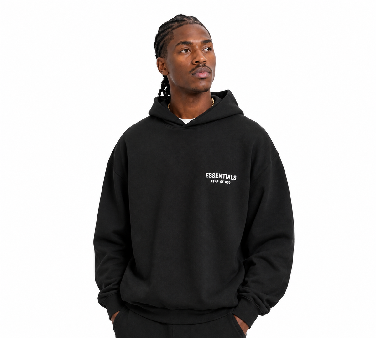 Fear of God Essentials Fleece Hoodie (FW24) - Preto