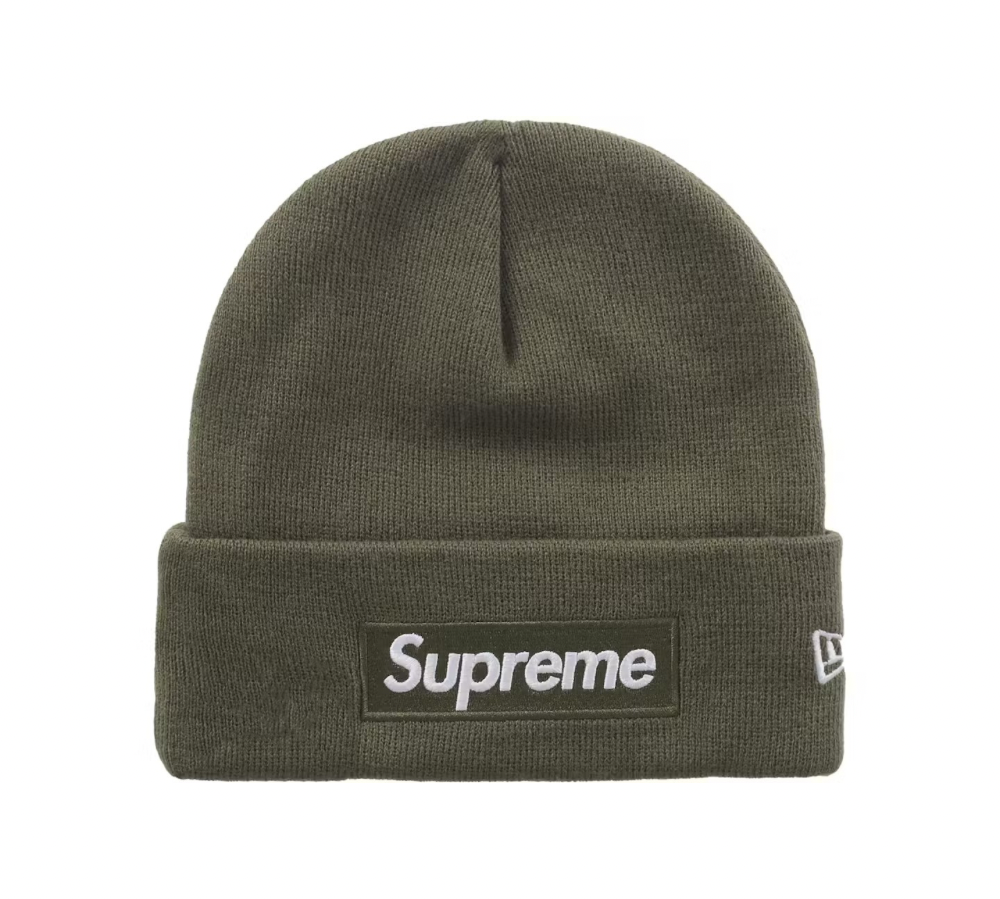 Supreme New Era Box Logo Beanie (FW25) Light Olive