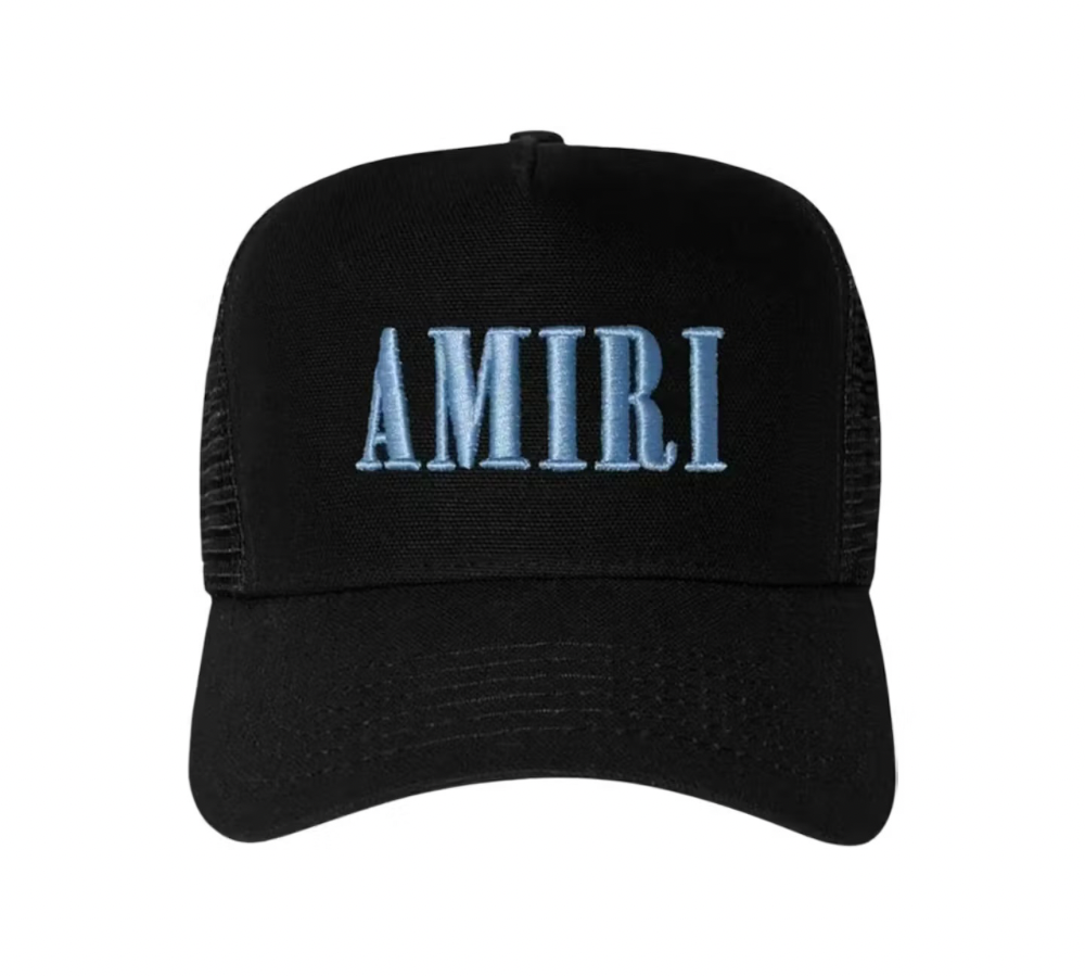 AMIRI Core Logo Trucker - Cap Black/Dusty Blue